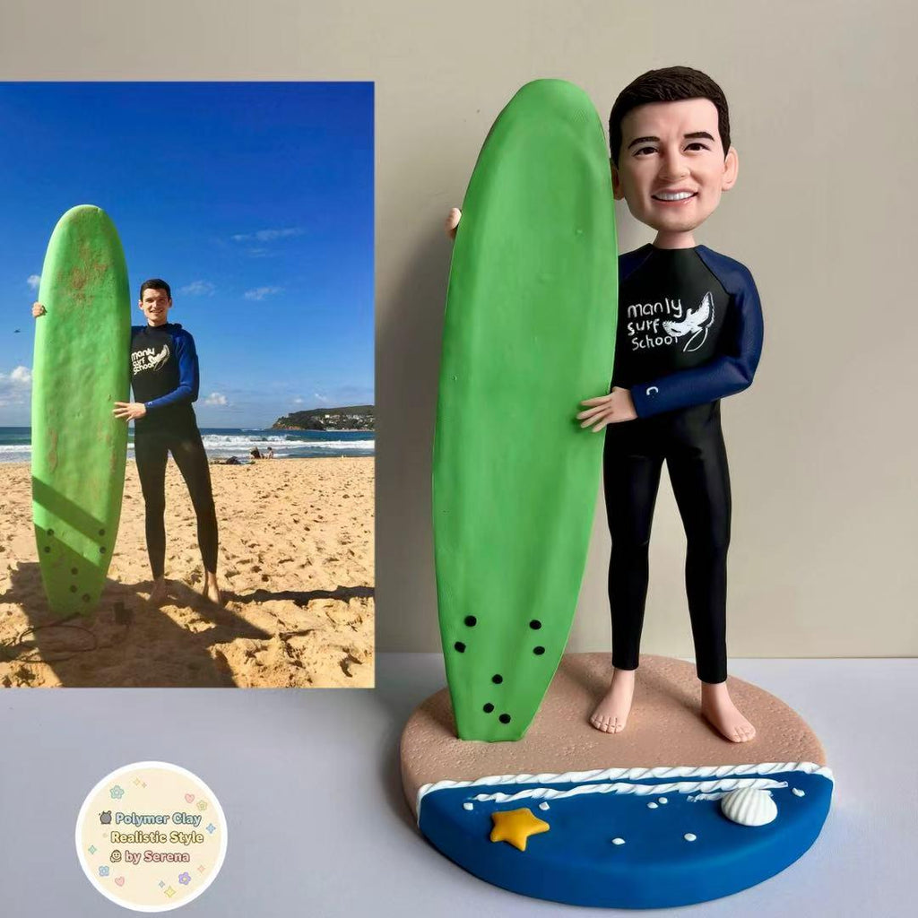 Personalized Polymer Clay Cake Topper – Custom Figurine Gift