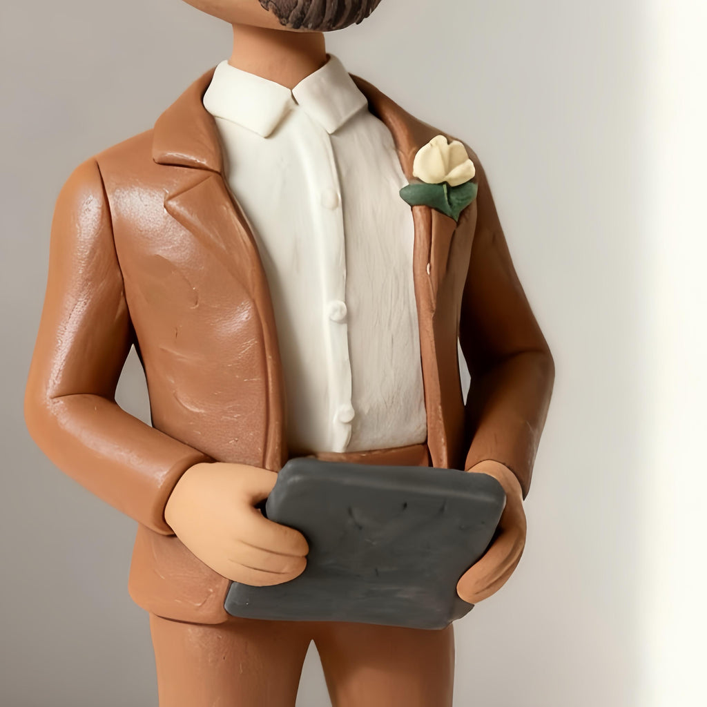 Custom Caricature Bobblehead – Personalized Clay Figurine, Gift for Him
