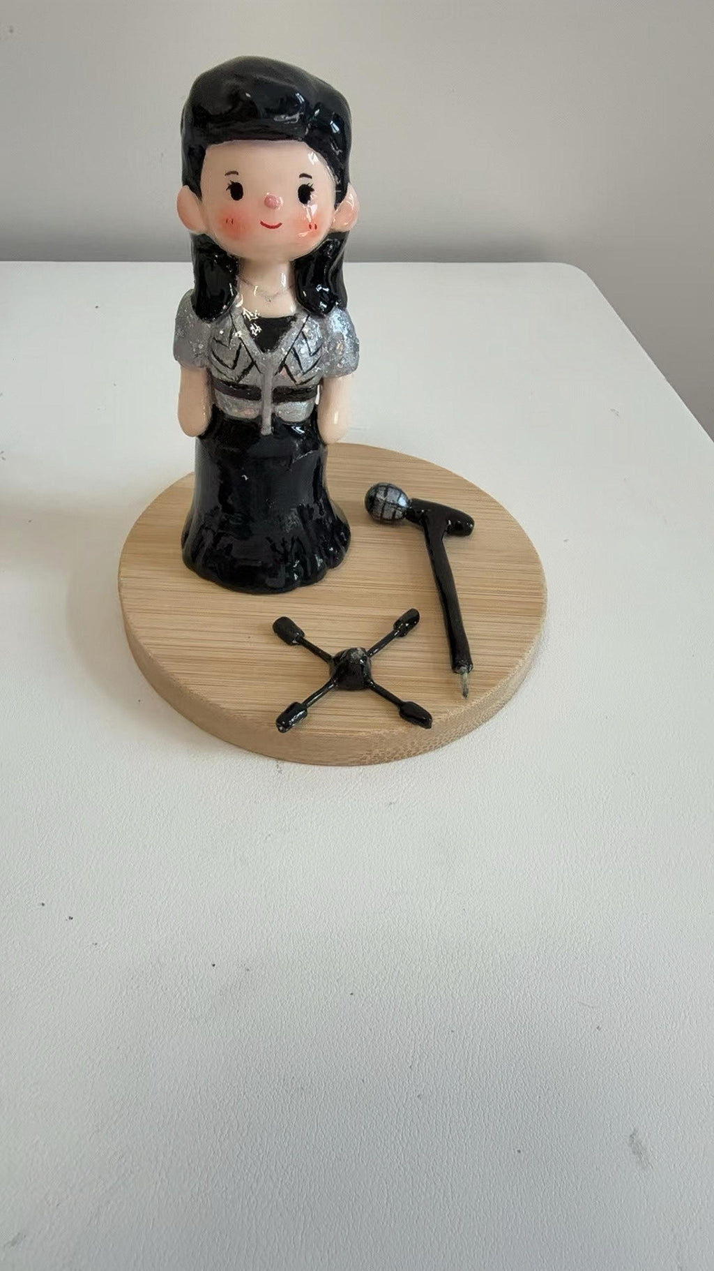 Personalized Clay Figurine: Handmade Sporty Girl Portrait Sculpture