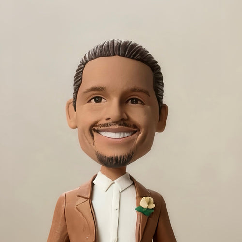 Custom Caricature Bobblehead – Personalized Clay Figurine, Gift for Him