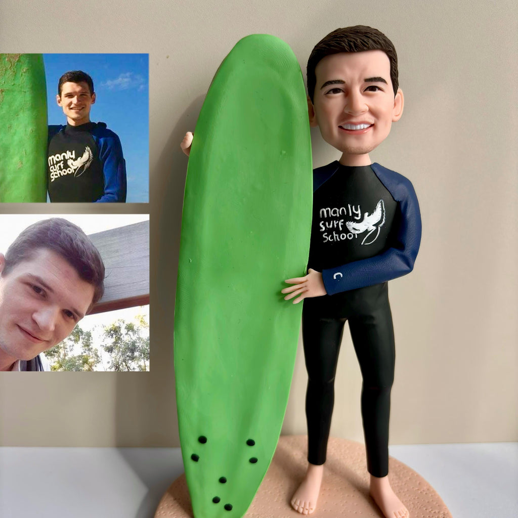 Personalized Polymer Clay Cake Topper – Custom Figurine Gift