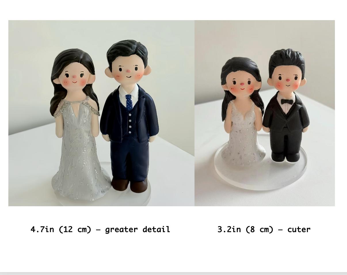 Custom Wedding Cake Topper – Handmade Clay Bride and Groom Figurine