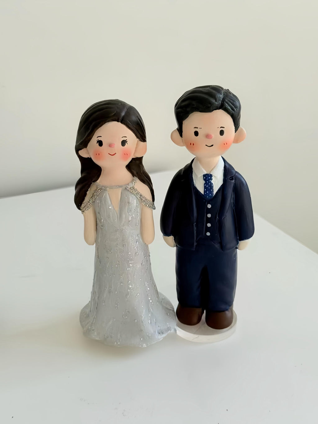 Custom Wedding Cake Topper – Handmade Clay Bride and Groom Figurine