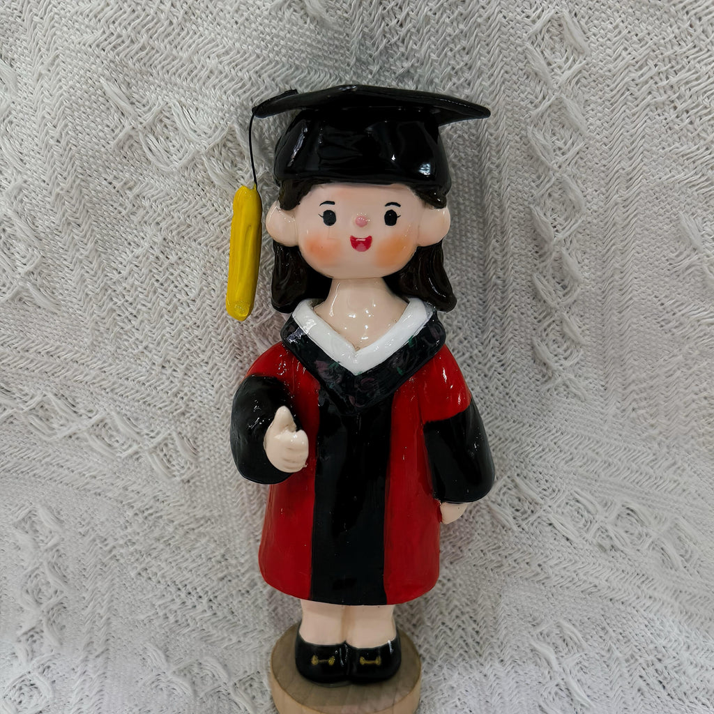 Personalized Graduation Figurine - Handmade Clay Portrait Sculpture