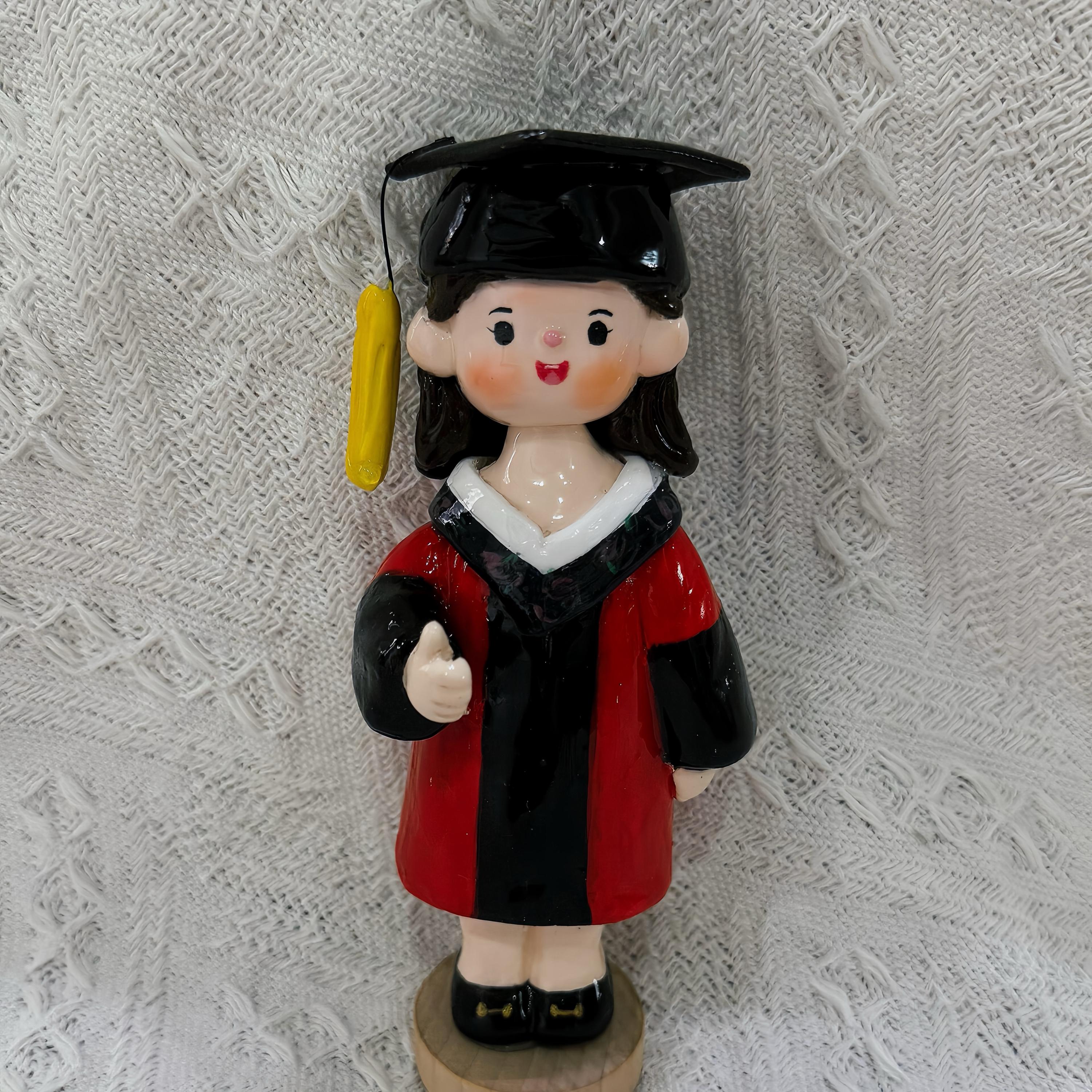 Personalized Graduation Figurine - Handmade Clay Portrait Sculpture