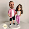 Custom Couple Bobbleheads – Personalized Polymer Clay Wedding Cake Topper