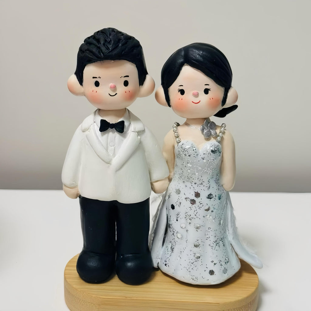 Fishing Couple Clay Cake Topper – Personalized Handmade Figurine