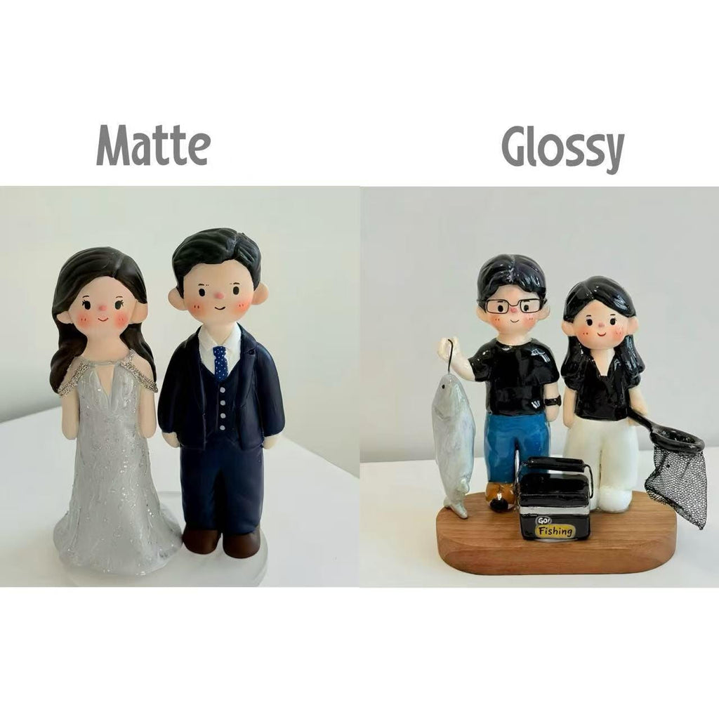 Custom Wedding Cake Topper – Handmade Clay Bride and Groom Figurine