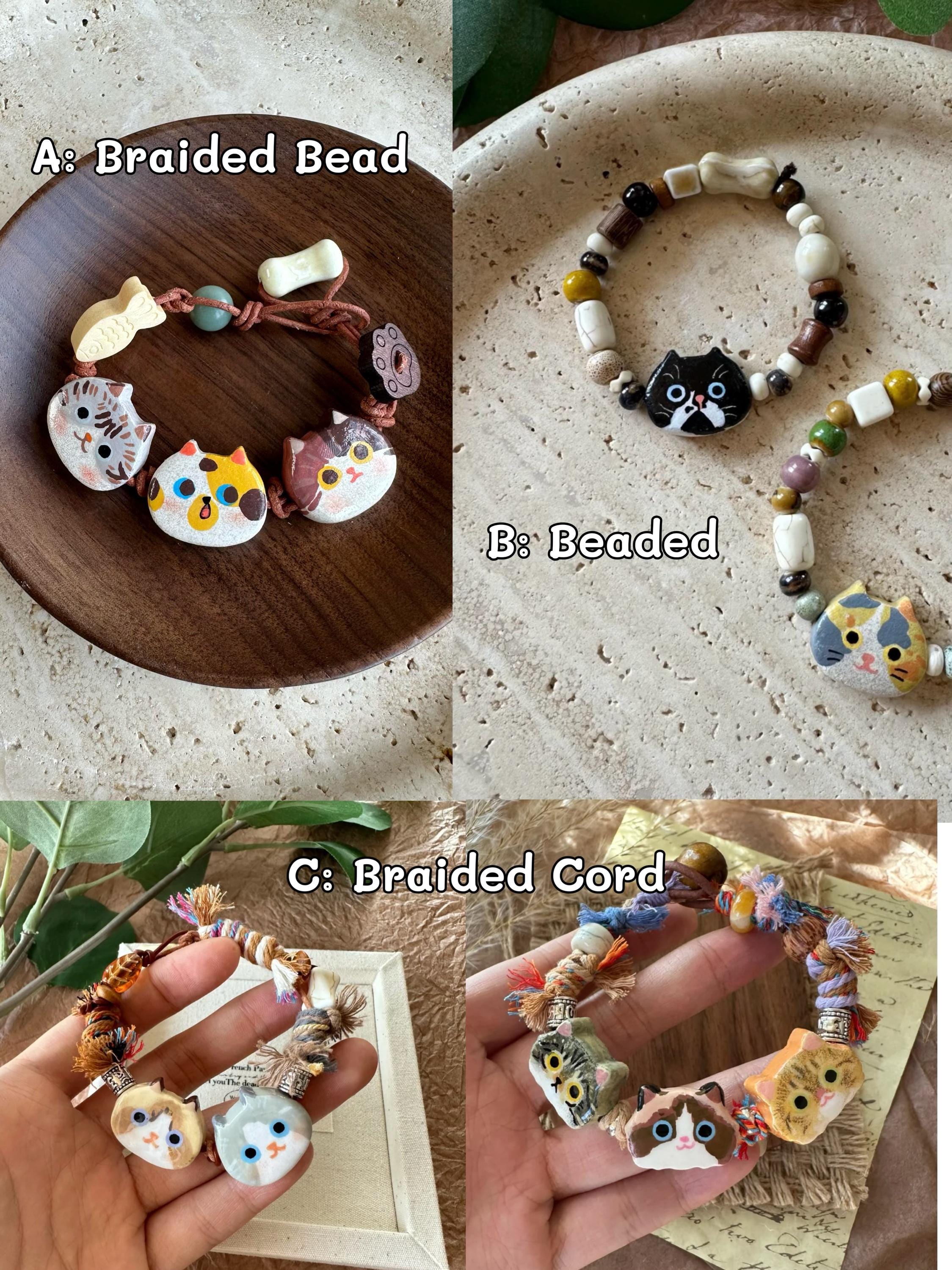 Custom Cat Face Bracelet – Handmade Pet Portrait Jewelry, Personalized Cat Lover Gift