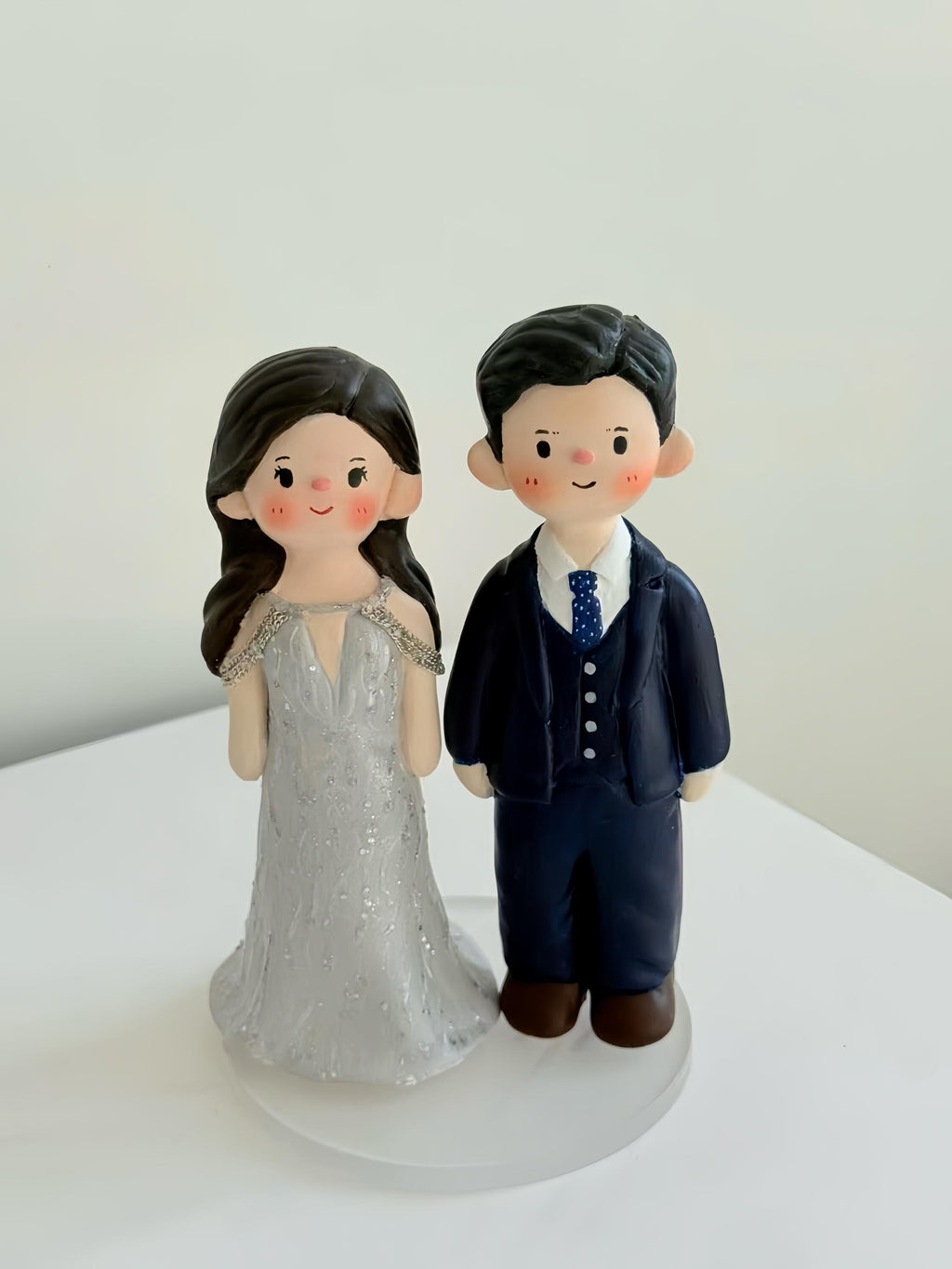 Custom Wedding Cake Topper – Handmade Clay Bride and Groom Figurine